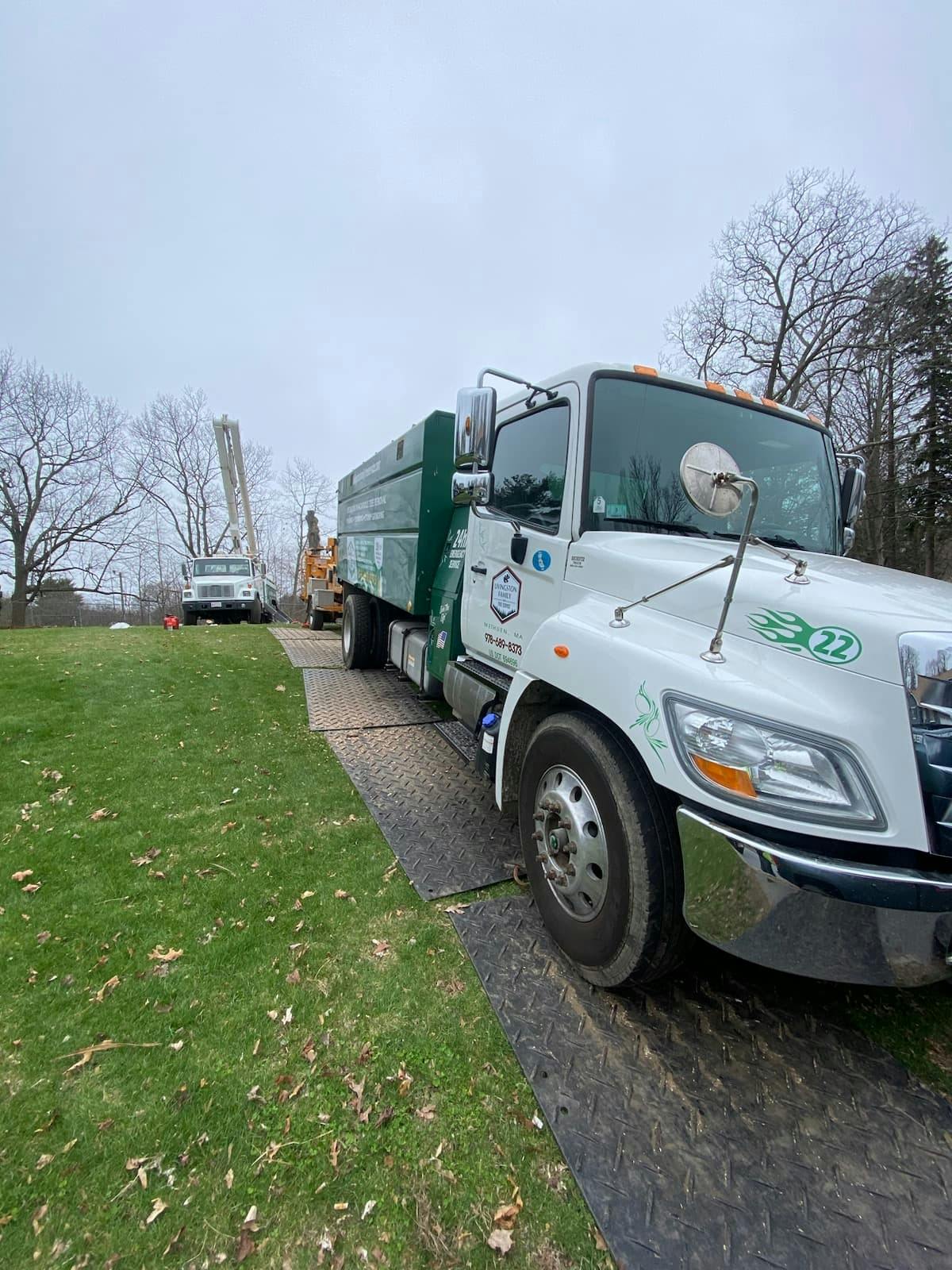 Livingston Family Tree Service Truck on Safety Matts
